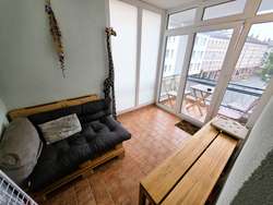 Loggia-Balkon im Regen