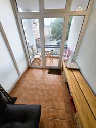 Loggia-Balkon im Regen